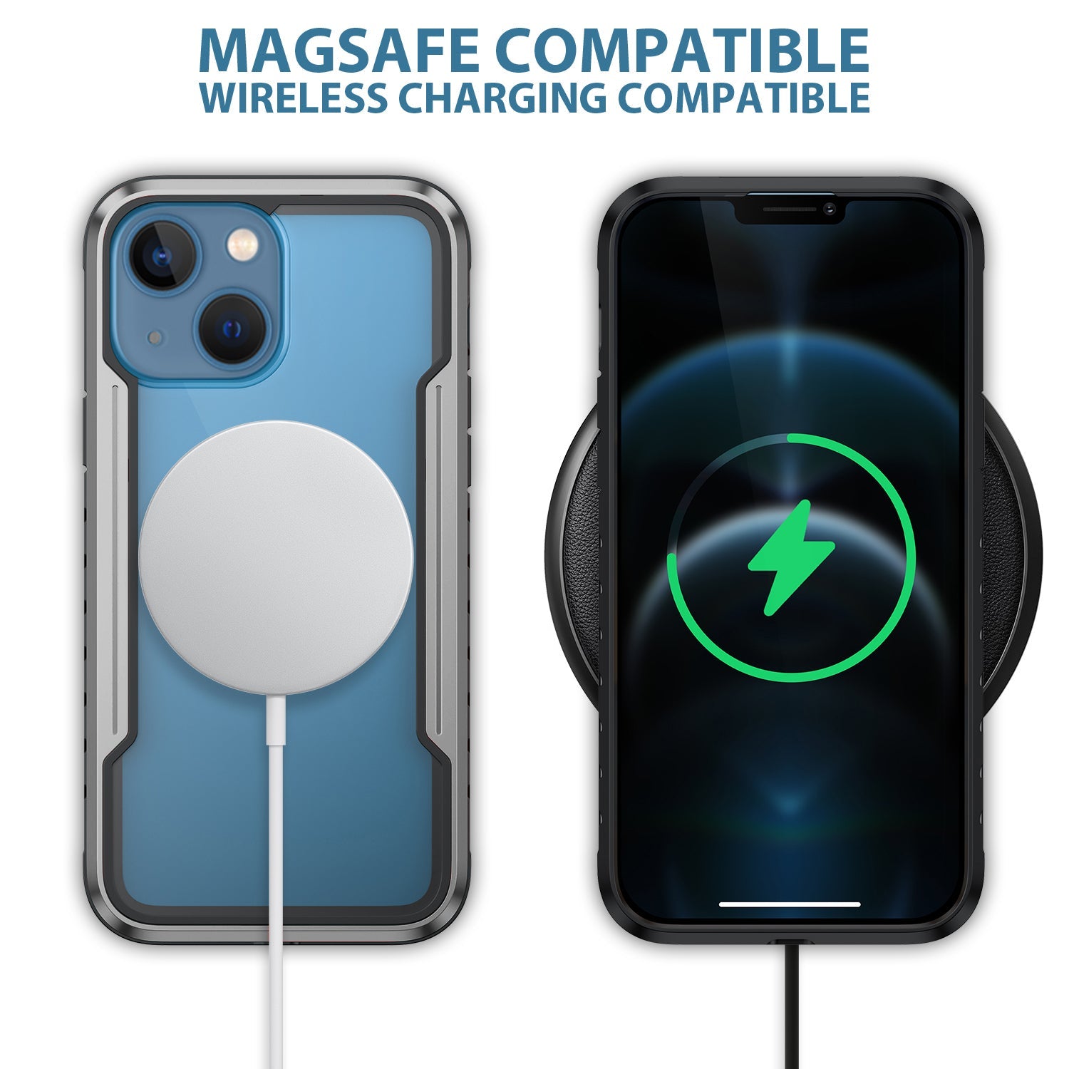 HLC Case for iPhone 13 Full Body Bumper Case with Clear Back Panel Protector