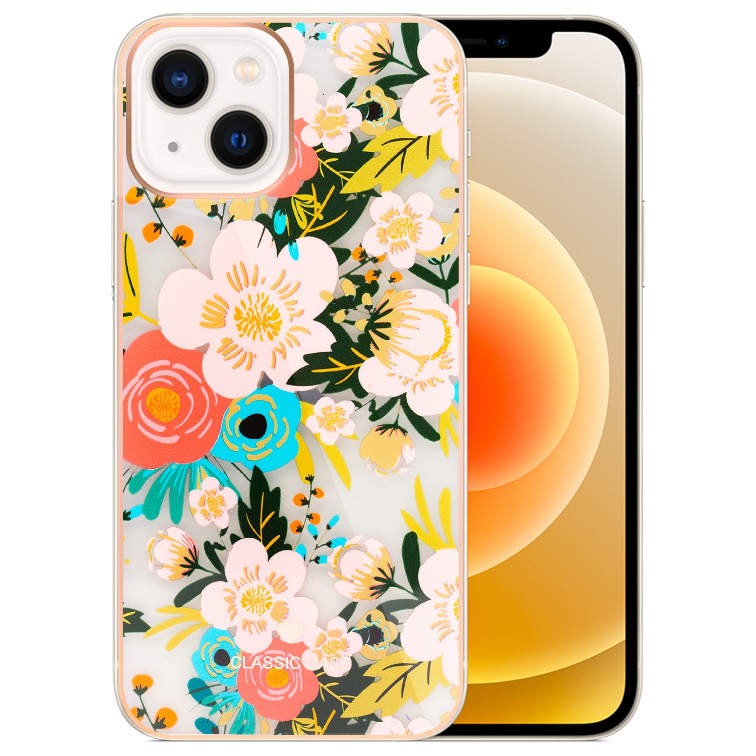 iPhone 13 TPU painted fashion flower case