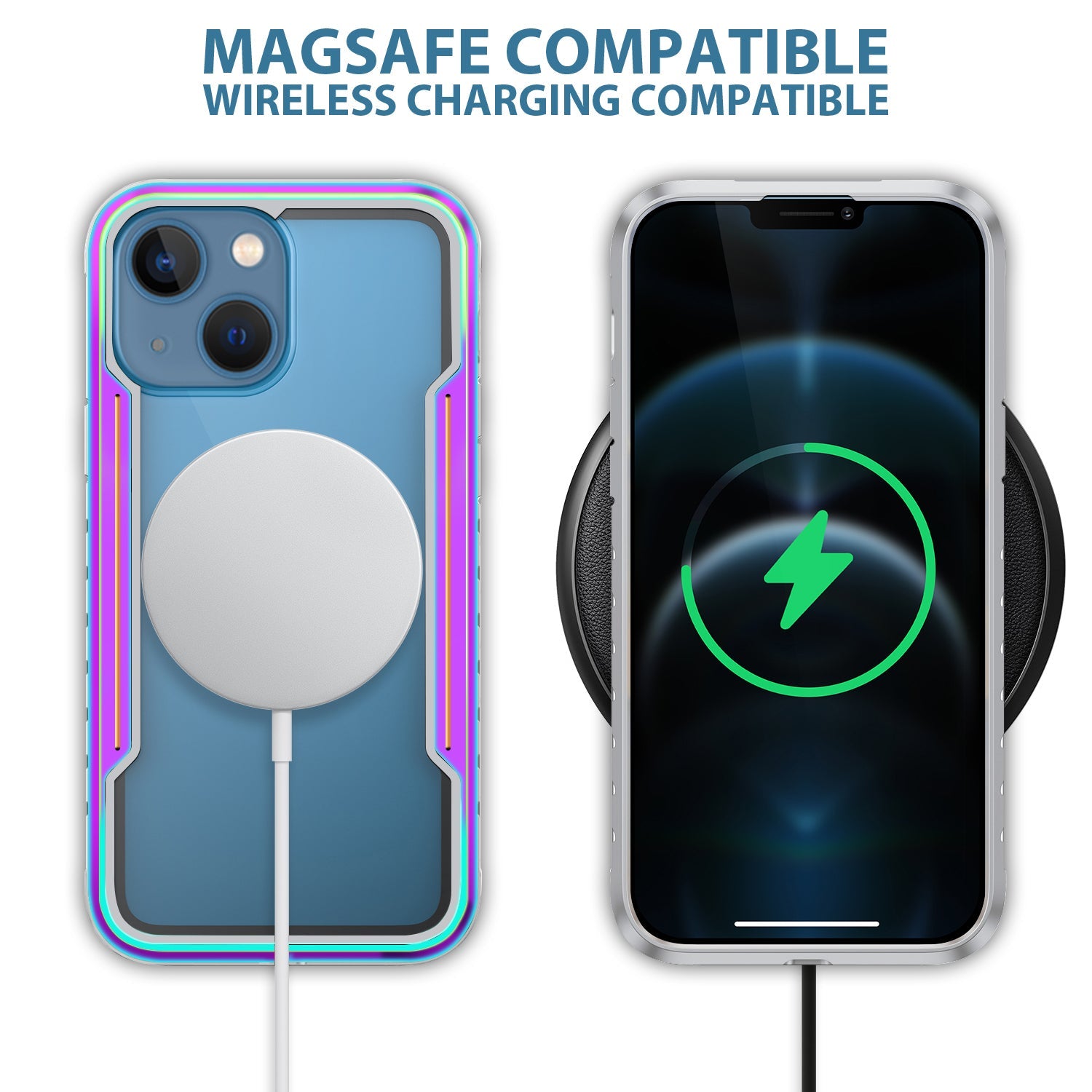 HLC Case for iPhone 13 Full Body Bumper Case with Clear Back Panel Protector