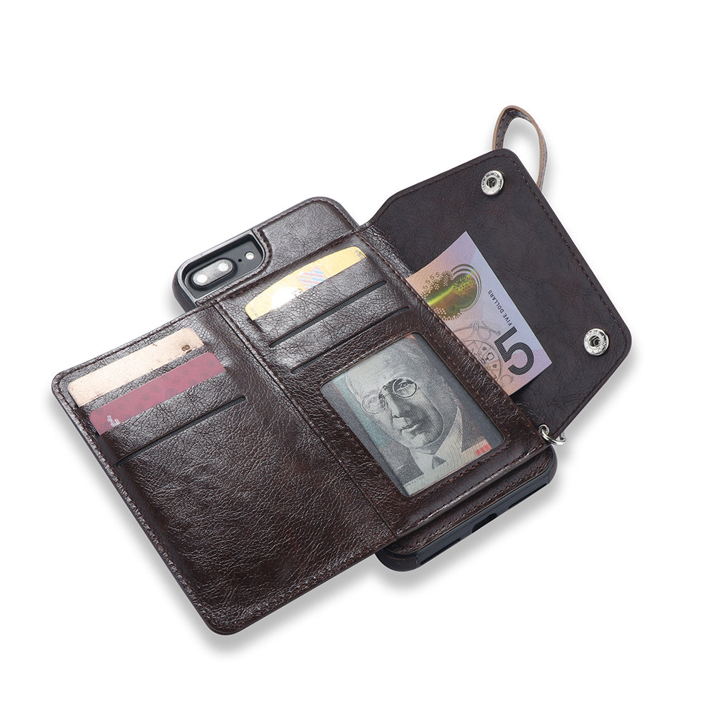 Kickstand Wallet Case with Credit Card Pockets for iPhone 8&7 Plus
