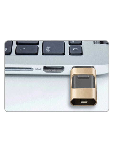 128GB 3 in 1 i Flash Drive for Apple iOS Devices & Android & Computers - Gold