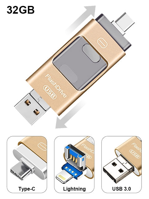 3 in1(Type C & Lightning & USB3.0) i Flash Drive for Apple iOS & Android & Computers  (32GB)