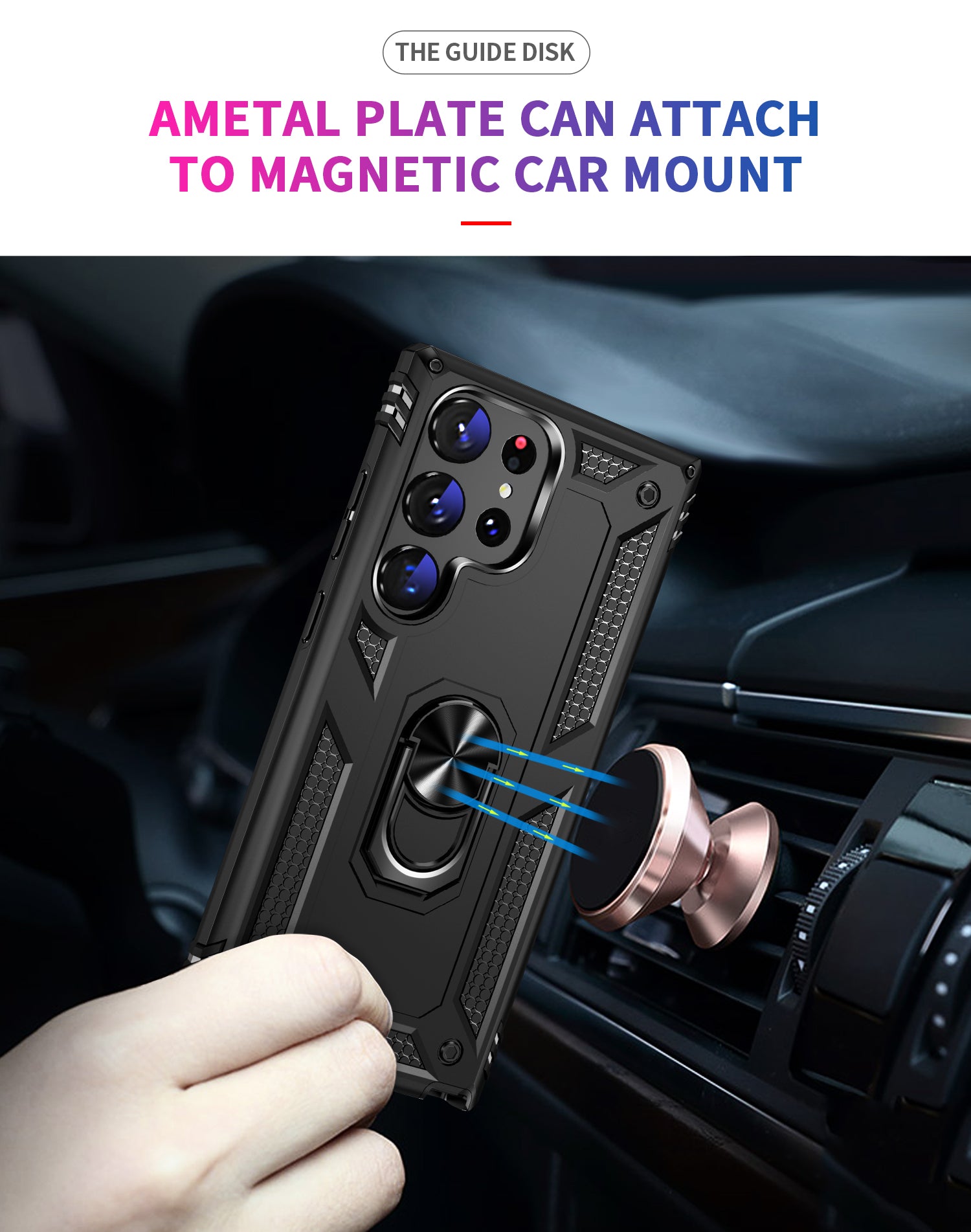Samsung Galaxy S23  Ultra Case Ring Magnetic GPS car mount Phone Holder case