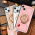 iPhone 13 Large bow round support precise hole diamond case