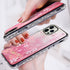 iPhone 13 Pro Max Diamond inlaid on both sides, colorful butterfly quicksand  case