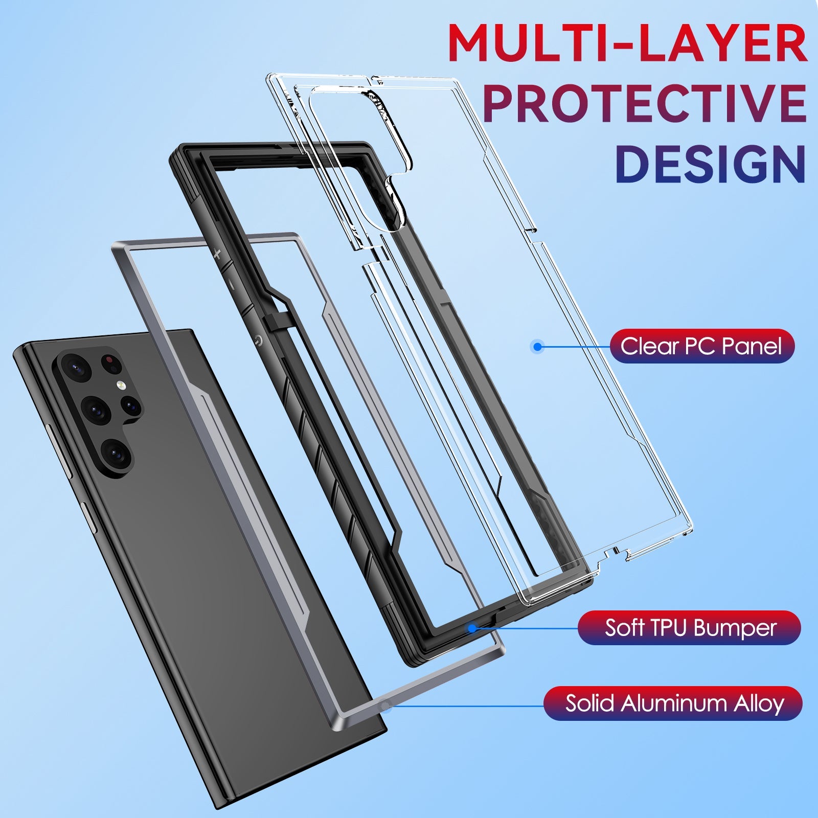 Samsung Galaxy S23 UItra case Color bumper full body heavy protection design case