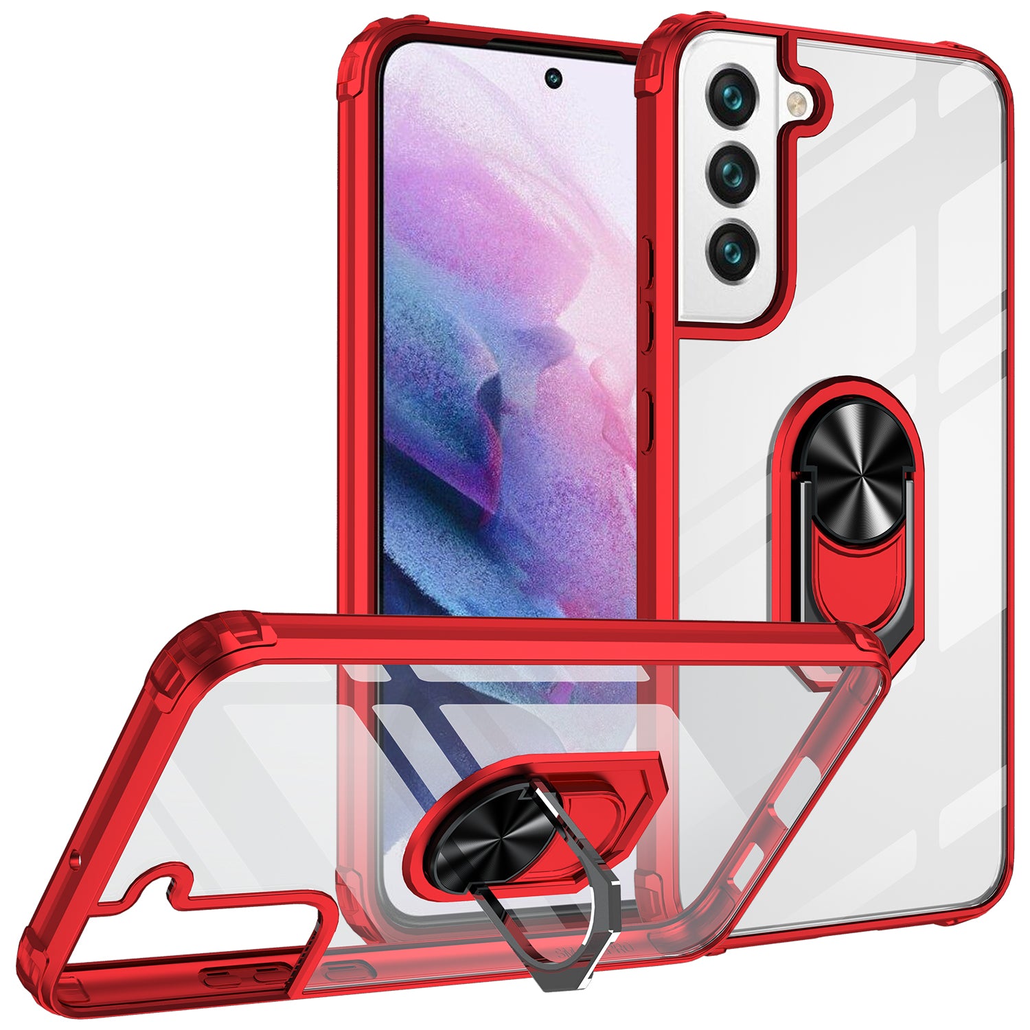 Samsung Galaxy S23 Plus Transparent acrylic material with Magnetic GPS Car Mount Phone Holder Case support on the back