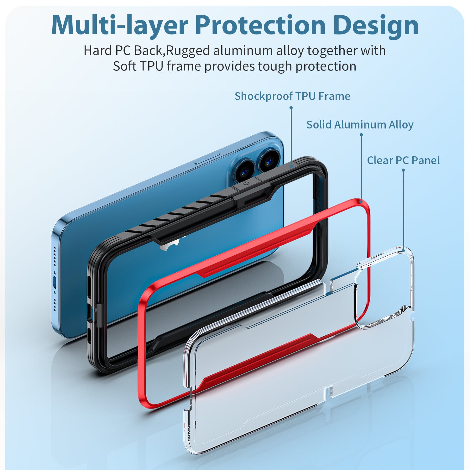 Designed for iPhone 13 Pro Case with Colorful Bumper Full Body Heavy Duty Protection
