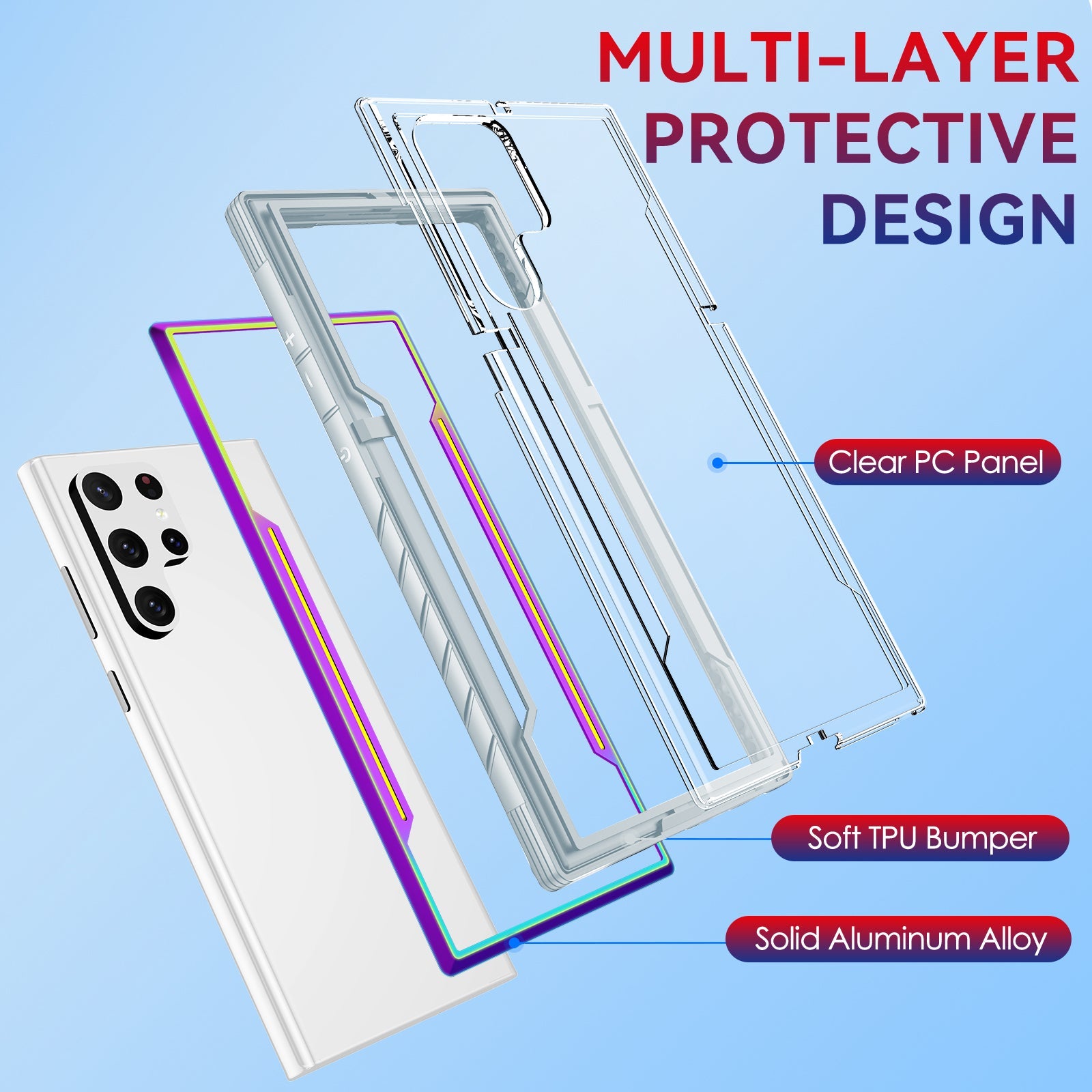 Samsung Galaxy S23 UItra case Color bumper full body heavy protection design case