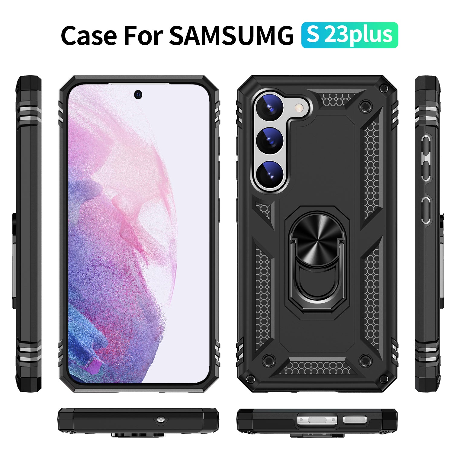 Samsung Galaxy S23 Plus Case Ring Magnetic GPS car mount Phone Holder case