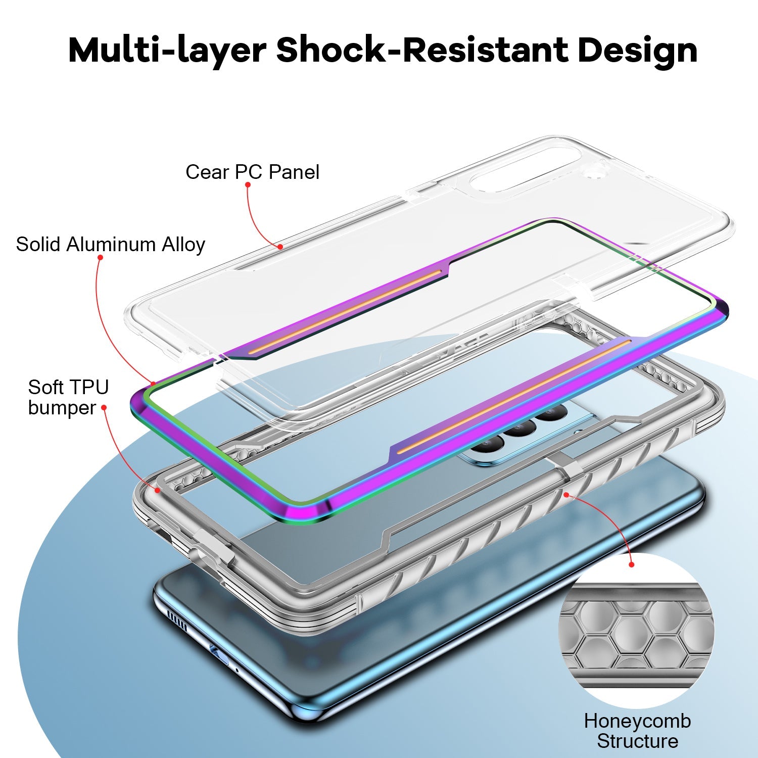 Samsung Galaxy S23 Color bumper full body heavy protection design case