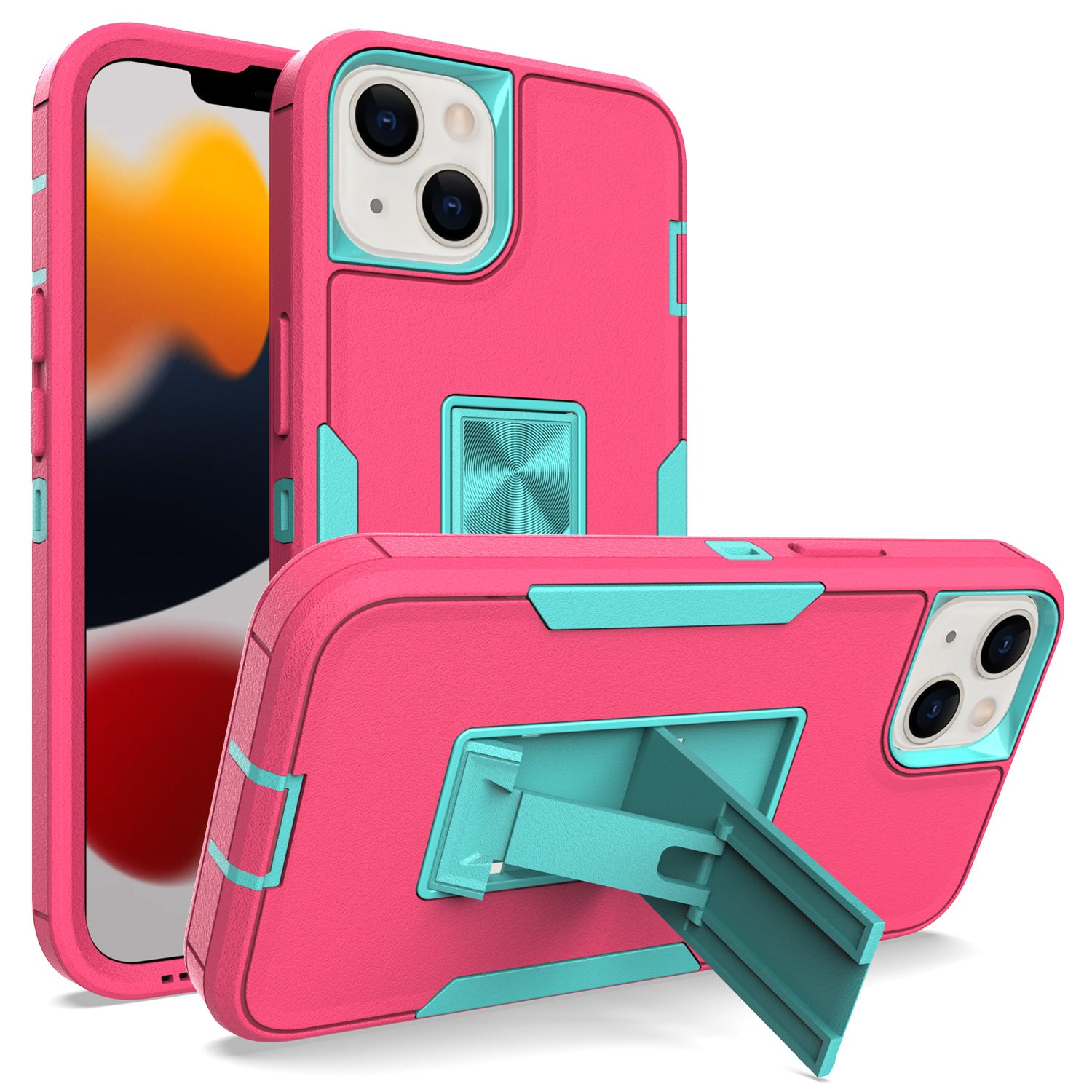 iPhone 13 mini Kickstand fully protected heavy-duty shockproof case