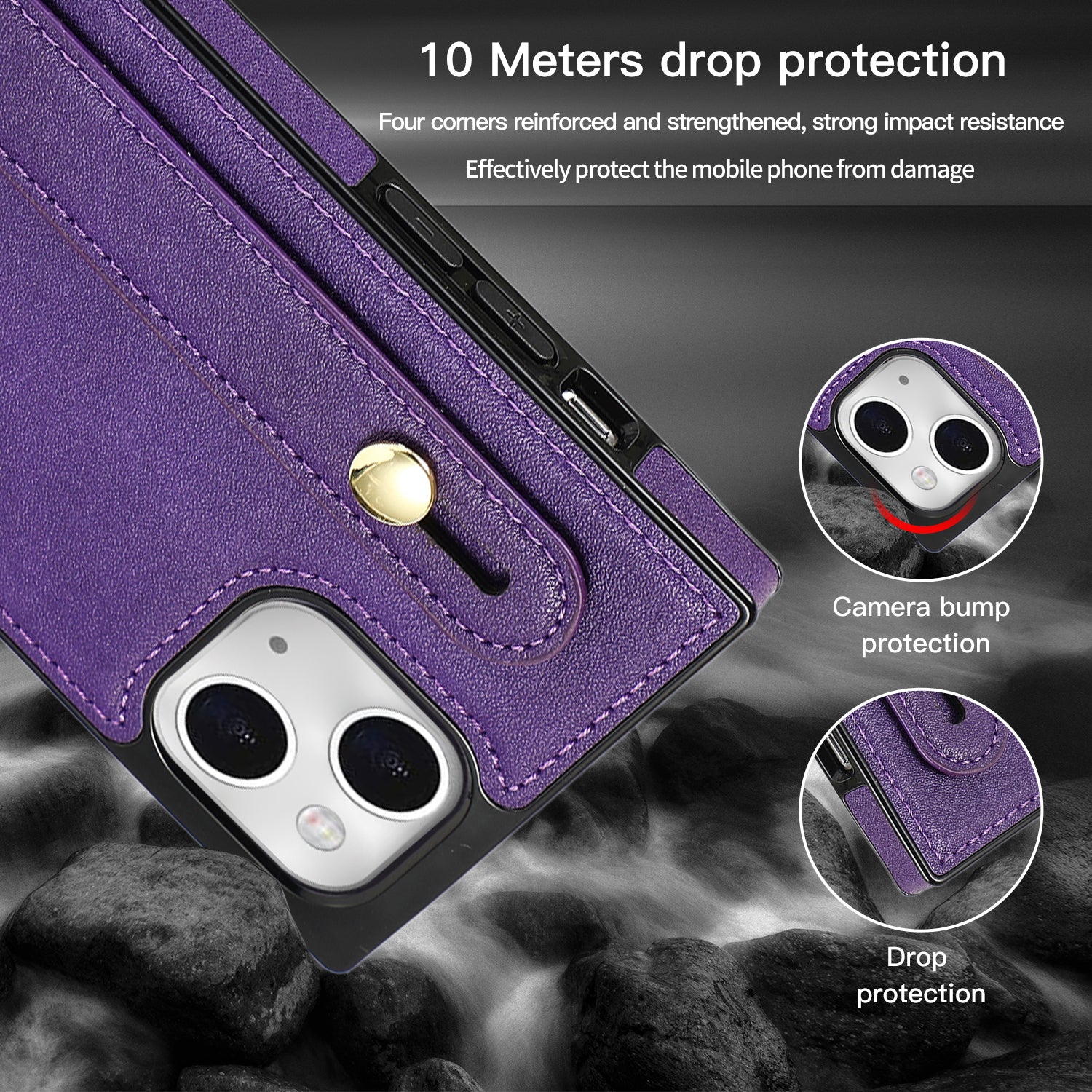 Fashion Leather Case with 1 Credit Card Slots for iPhone 13 min(5.4")