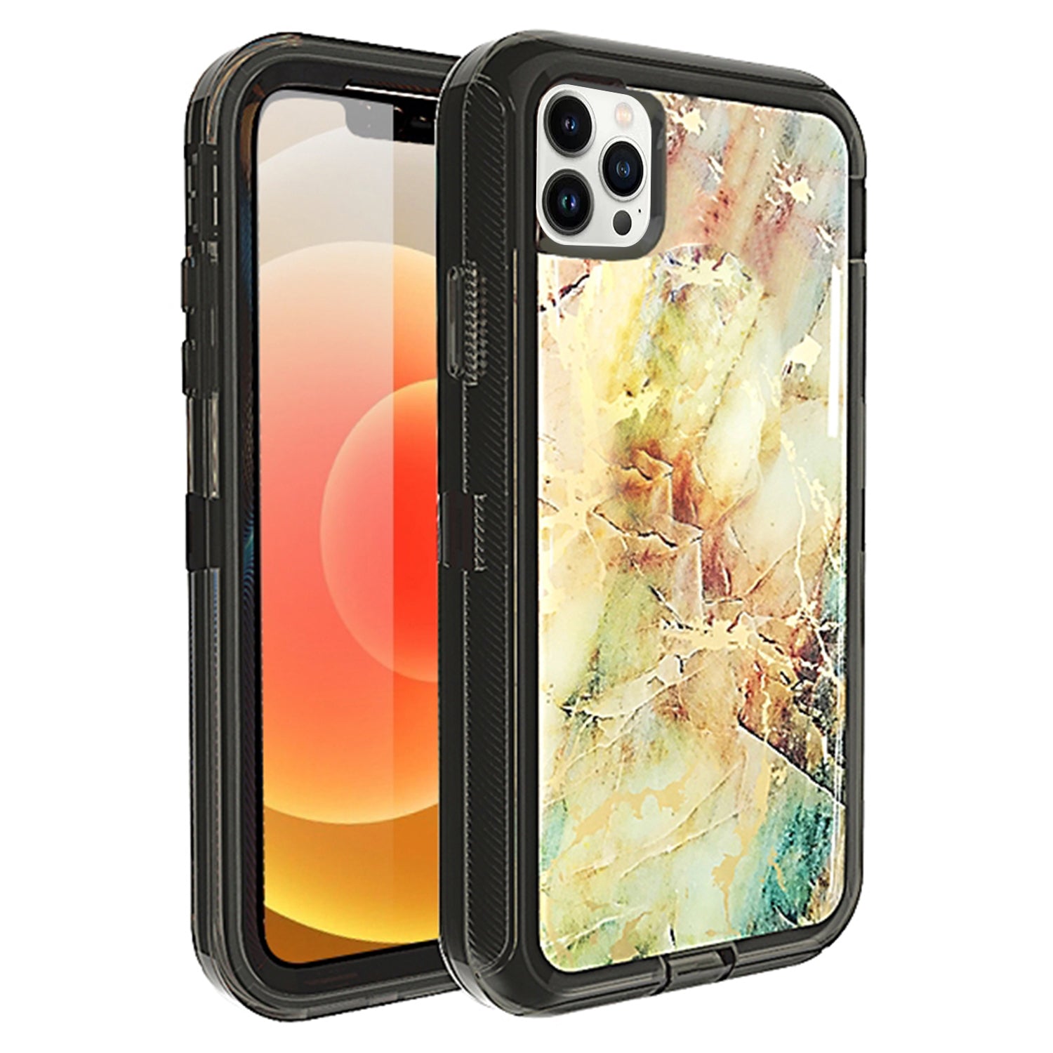 iPhone 13 Pro Anti-Shock Durable Protective TPU Heavy Duty Marble Clear case