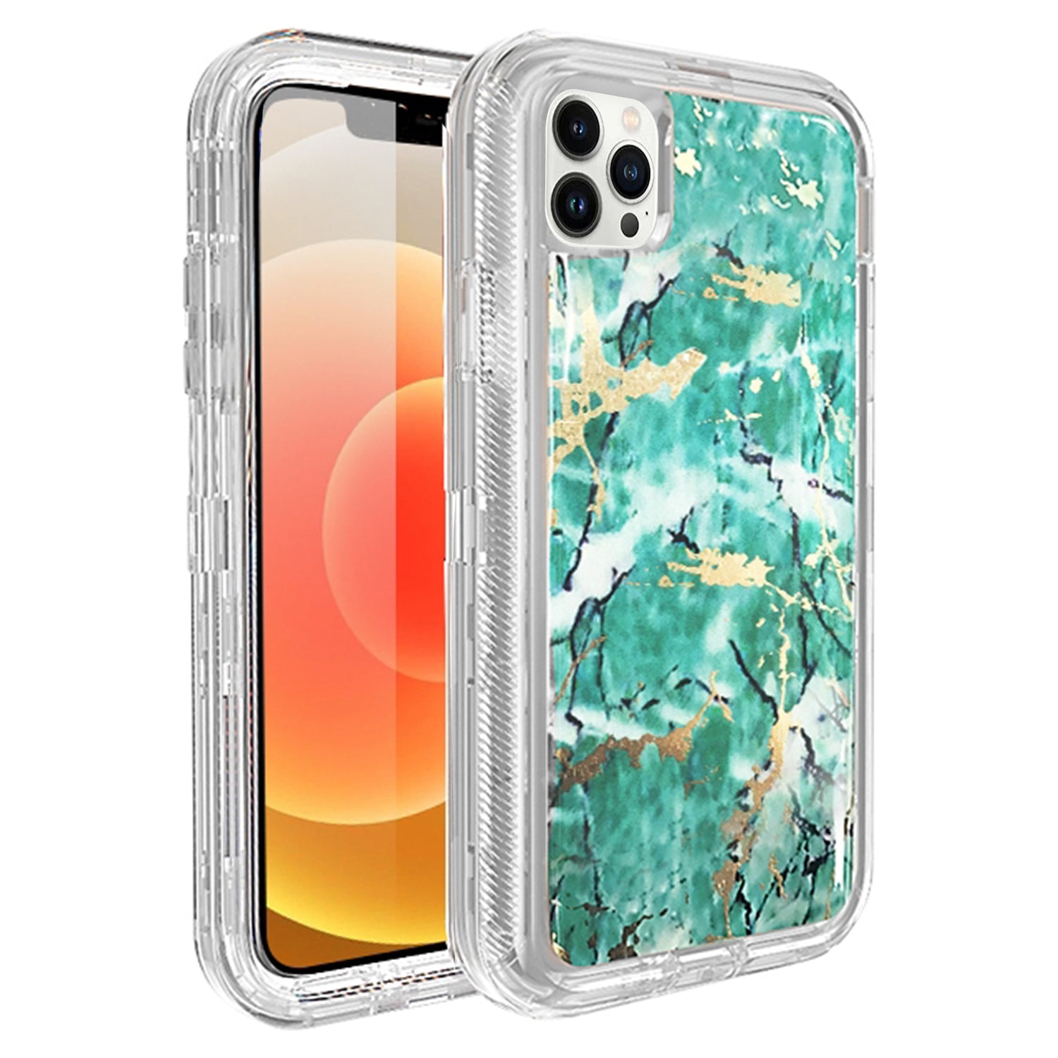 iPhone 13 Pro Anti-Shock Durable Protective TPU Heavy Duty Marble Clear case