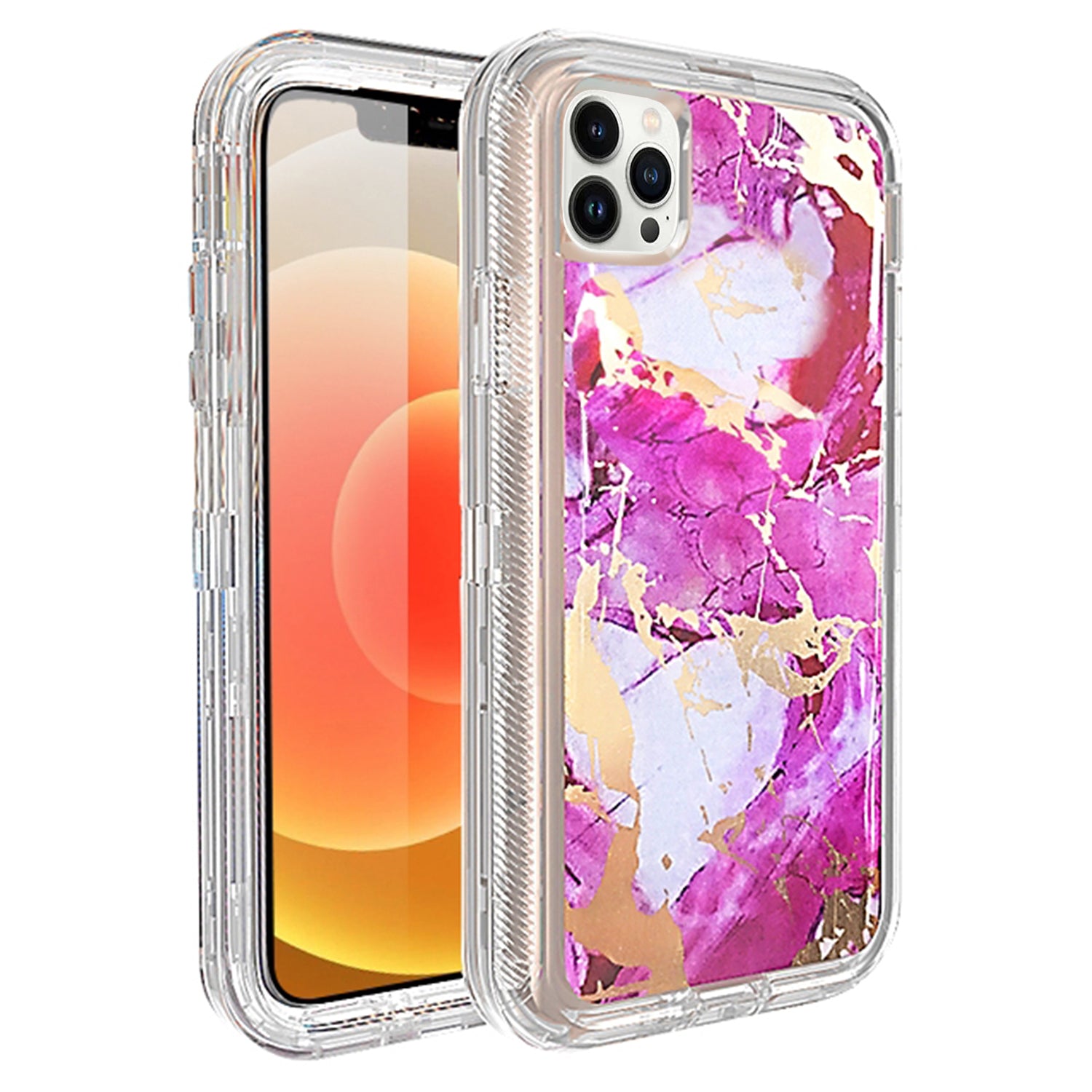 iPhone 13 Pro Anti-Shock Durable Protective TPU Heavy Duty Marble Clear case