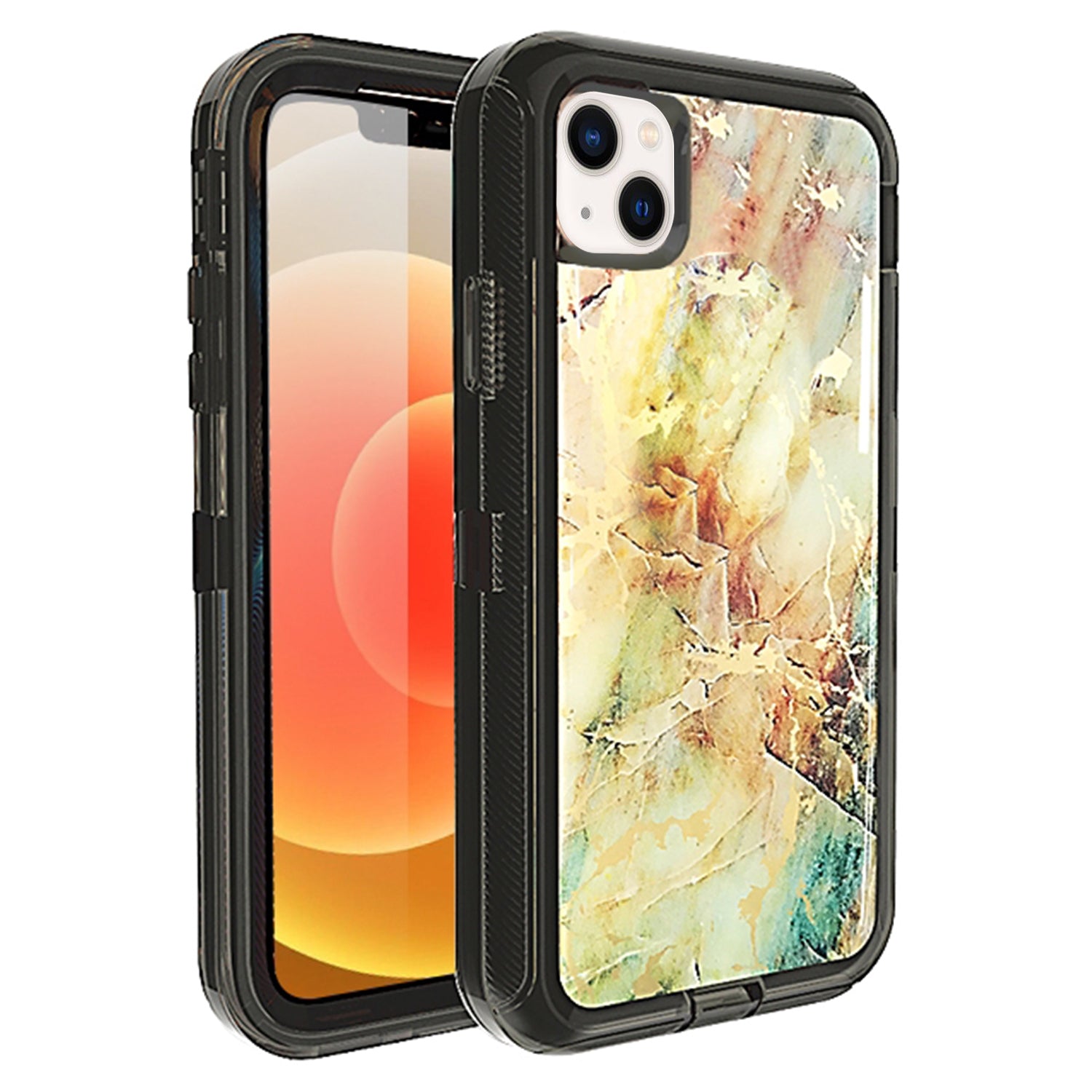 Clear Case for iPhone 13 Anti-Shock Durable Protective TPU Heavy Duty Marble case