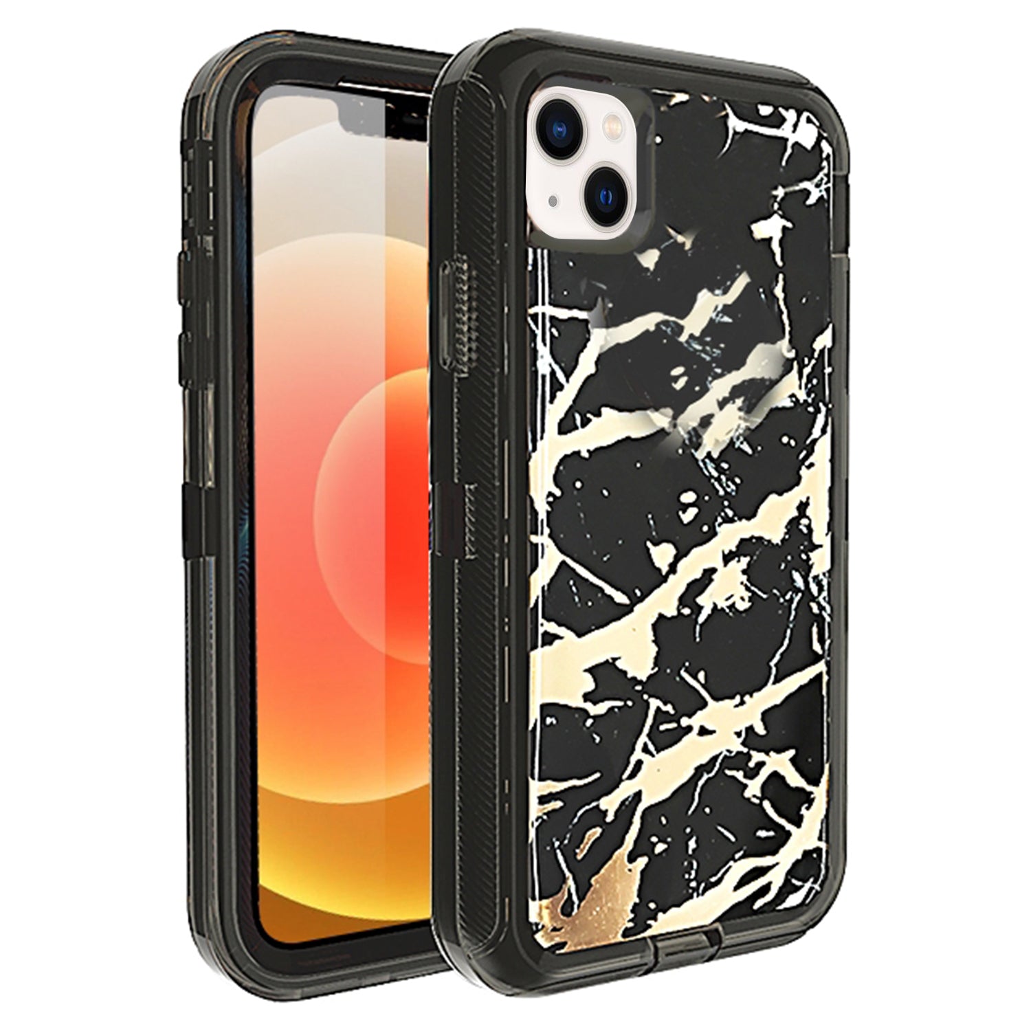 Clear Case for iPhone 13 Anti-Shock Durable Protective TPU Heavy Duty Marble case