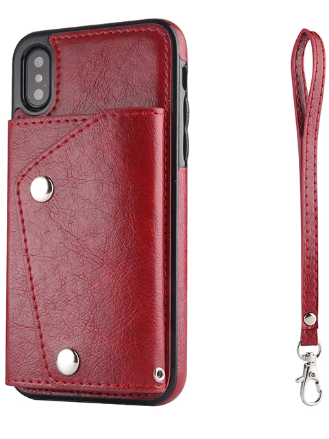 iPhone Xs Max (6.5") 2 in 1 Leather Wallet Case With 9 Credit Card Slots and Removable Back Cover 