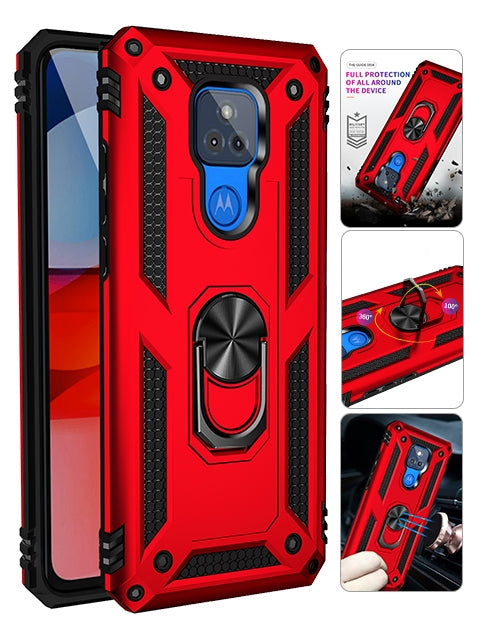 MOTO G Play(2021) Dual Colors Ring Magnetic GPS car mount Phone Holder Case