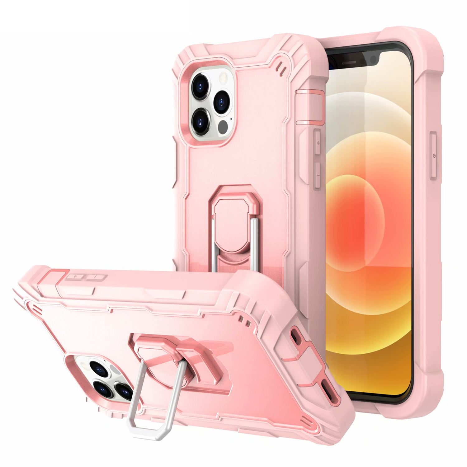 iPhone 12 ProMax (6.7") Full azimuth protection hardware bracket silicone case