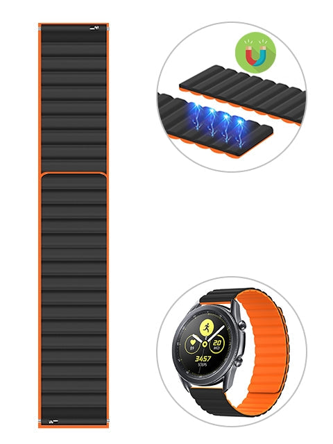 22mm(Band Width)Color magnetic soft silicone strap,Esuitable for Samsung Galaxy  watch 3 45mm R840/ Samsung Galaxy  watch 46mm/Samsung Gear  S3