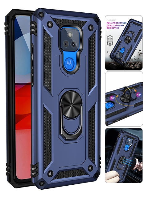 MOTO G Play(2021) Dual Colors Ring Magnetic GPS car mount Phone Holder Case