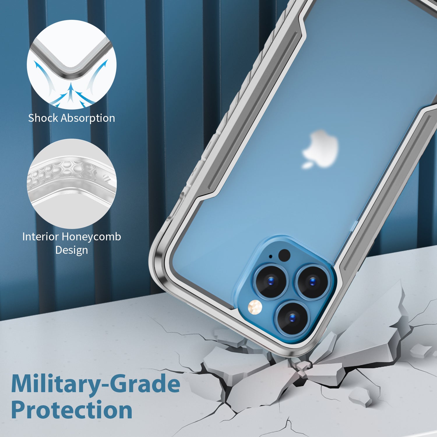 Designed for iPhone 13 Pro Case with Colorful Bumper Full Body Heavy Duty Protection