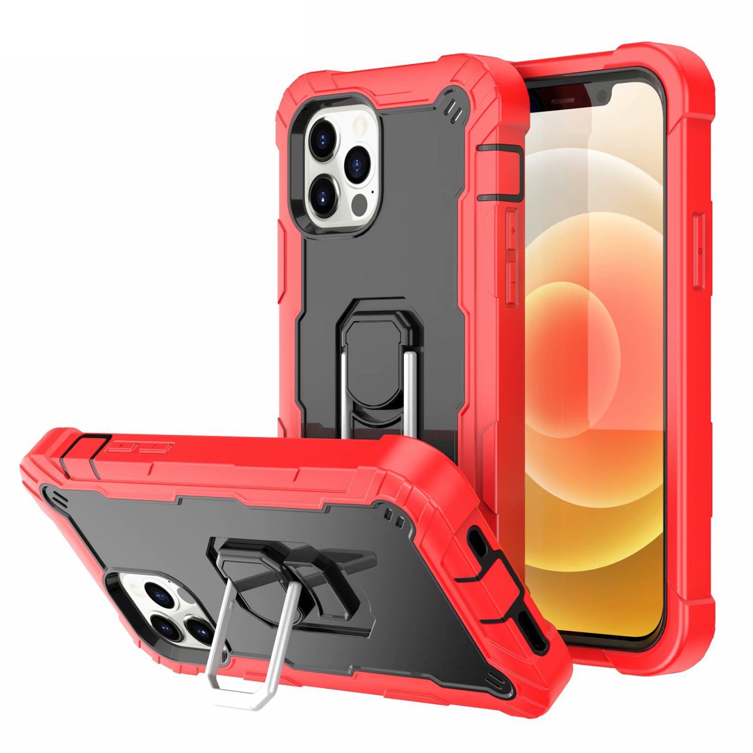 iPhone 12 ProMax (6.7") Full azimuth protection hardware bracket silicone case