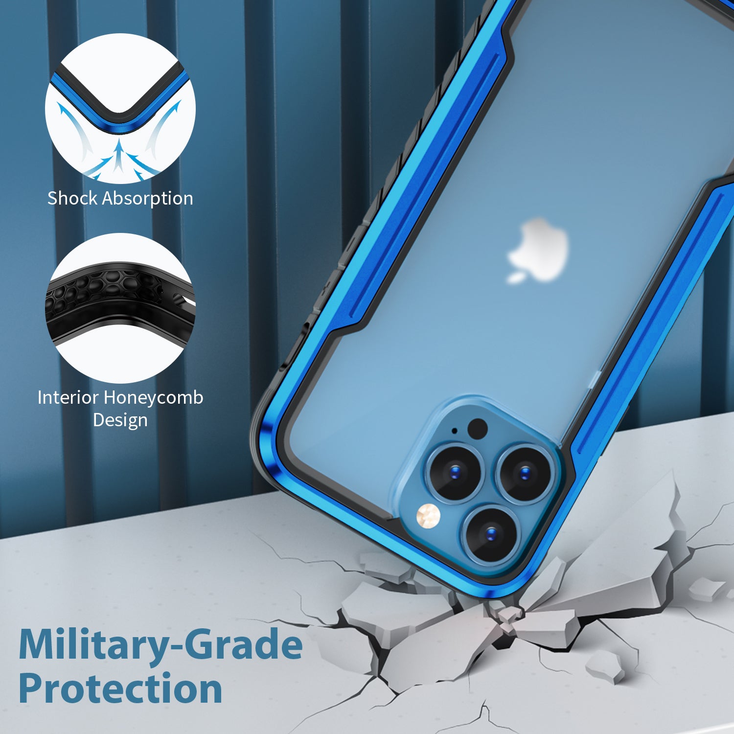 HLC Case for iPhone 13 Pro Max Full Body Bumper Case with Clear Back Panel Protector