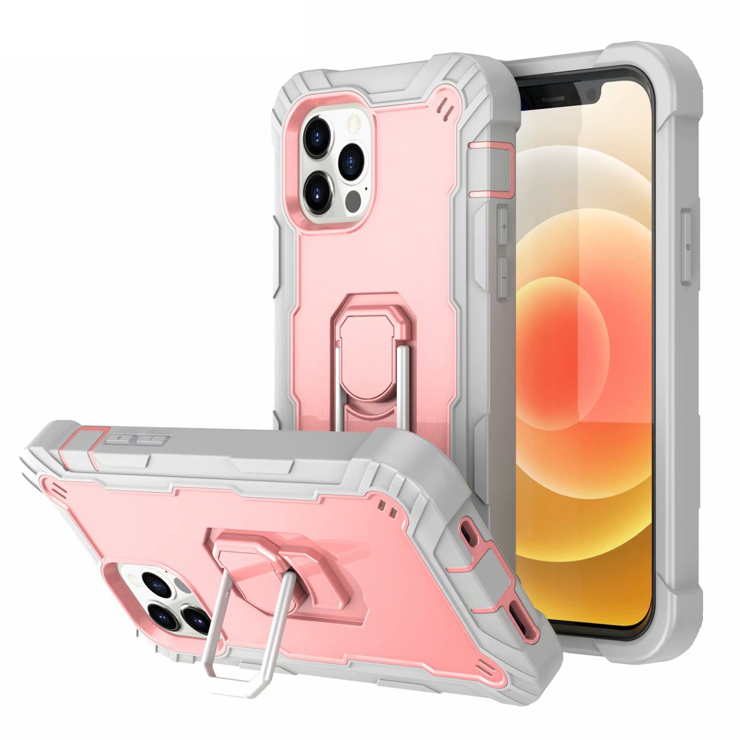 iPhone 12 ProMax (6.7") Full azimuth protection hardware bracket silicone case