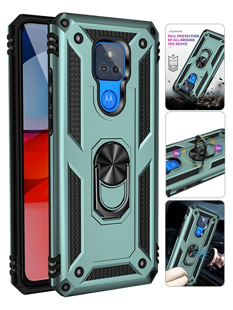 MOTO G Play(2021) Dual Colors Ring Magnetic GPS car mount Phone Holder Case