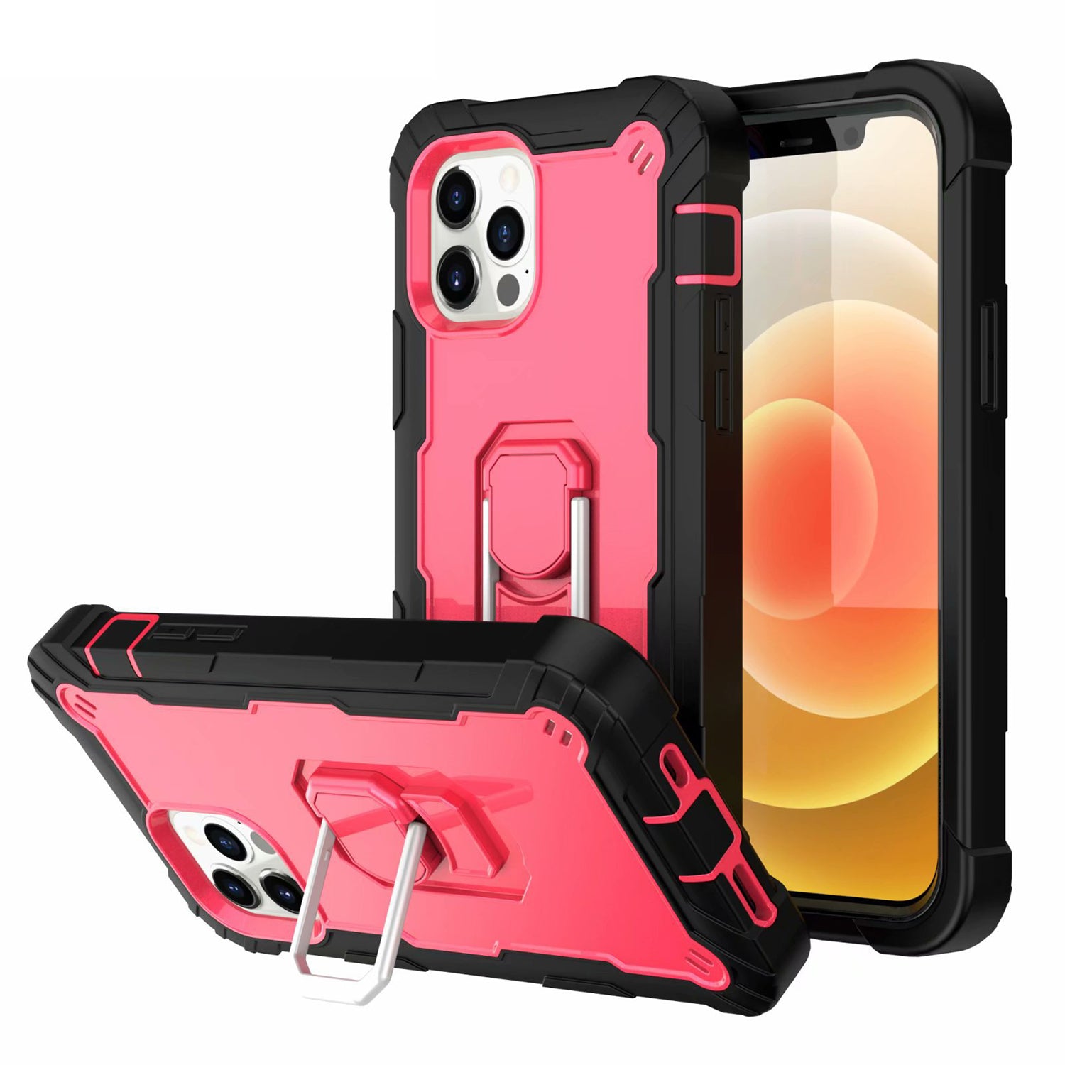 iPhone 12 ProMax (6.7") Full azimuth protection hardware bracket silicone case