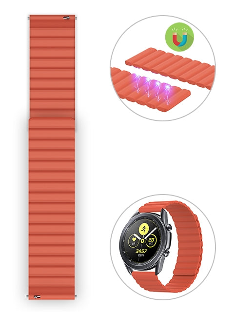 20mm(Band Width)Color magnetic soft silicone strap,Esuitable for Samsung Galaxy  watch 3 41mm R850/ Samsung Galaxy  watch 42mm/Samsung Galaxy  watch active/Samsung Galaxy  watch active2/Samsung Gear  Sport/Samsung S2 Classic
