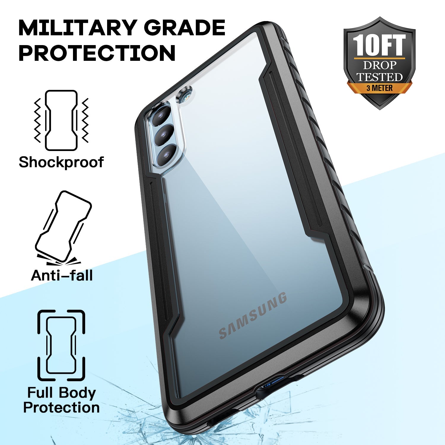 Samsung Galaxy S23 Color bumper full body heavy protection design case