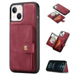 iPhone 14/13 Magnetic 2 in1 Leather Card Bag Case and Removable Back Cover