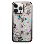iPhone 13 Pro Max Diamond inlaid on both sides, colorful butterfly quicksand  case