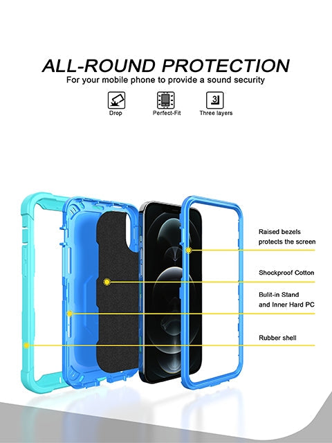 iPhone 12 ProMax (6.7") Full azimuth protection hardware bracket silicone case