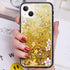 iPhone 13 mini Diamond inlaid on both sides, colorful butterfly quicksand  case