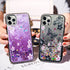 iPhone 13 Pro Max Diamond inlaid on both sides, colorful butterfly quicksand  case