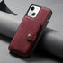 iPhone 14/13 Magnetic 2 in1 Leather Card Bag Case and Removable Back Cover