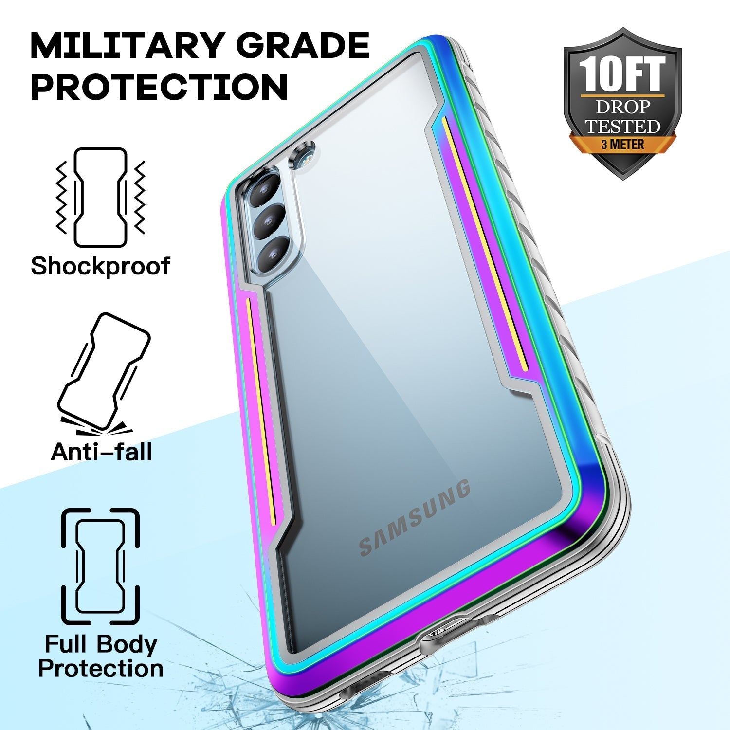 Samsung Galaxy S23 Plus Color bumper full body heavy protection design case