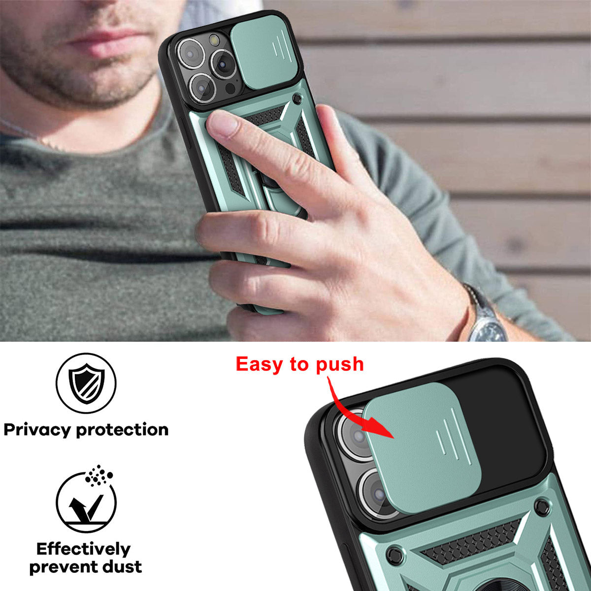 iPhone 13 Pro Sliding window with kickstand Phone Case