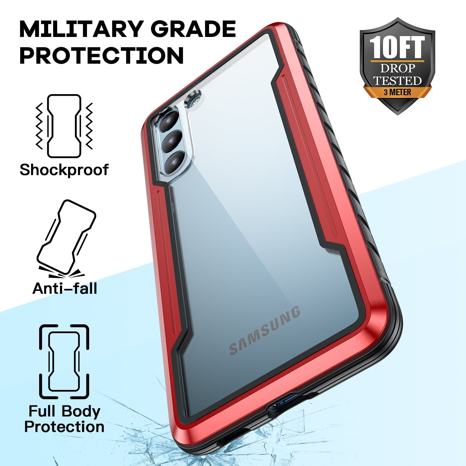 Samsung Galaxy S23 Plus Color bumper full body heavy protection design case