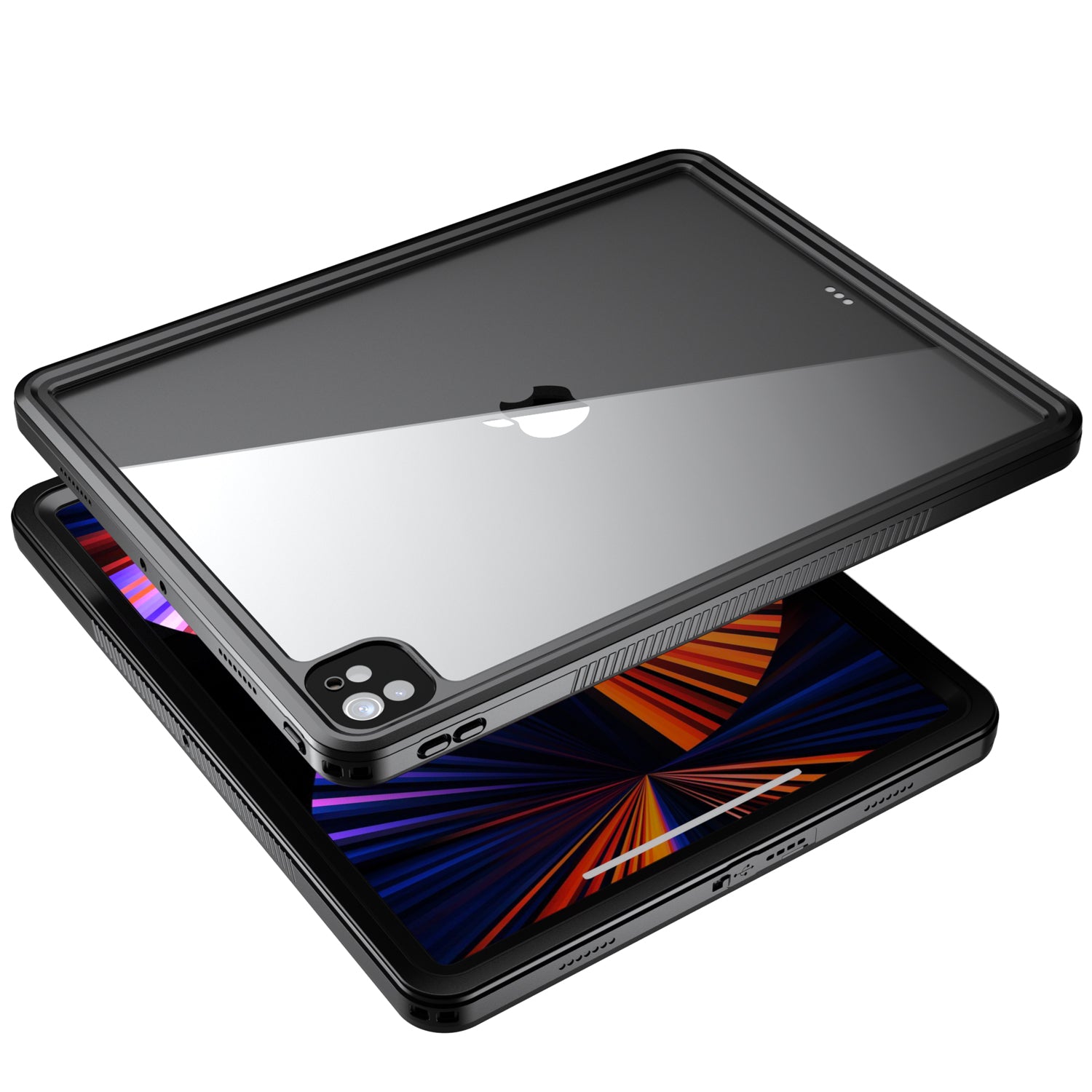 Apple iPad Pro 6/5/4(12.9'') 360 Full Protective Waterproof Case with Built-in Screen Fingerprint Protector