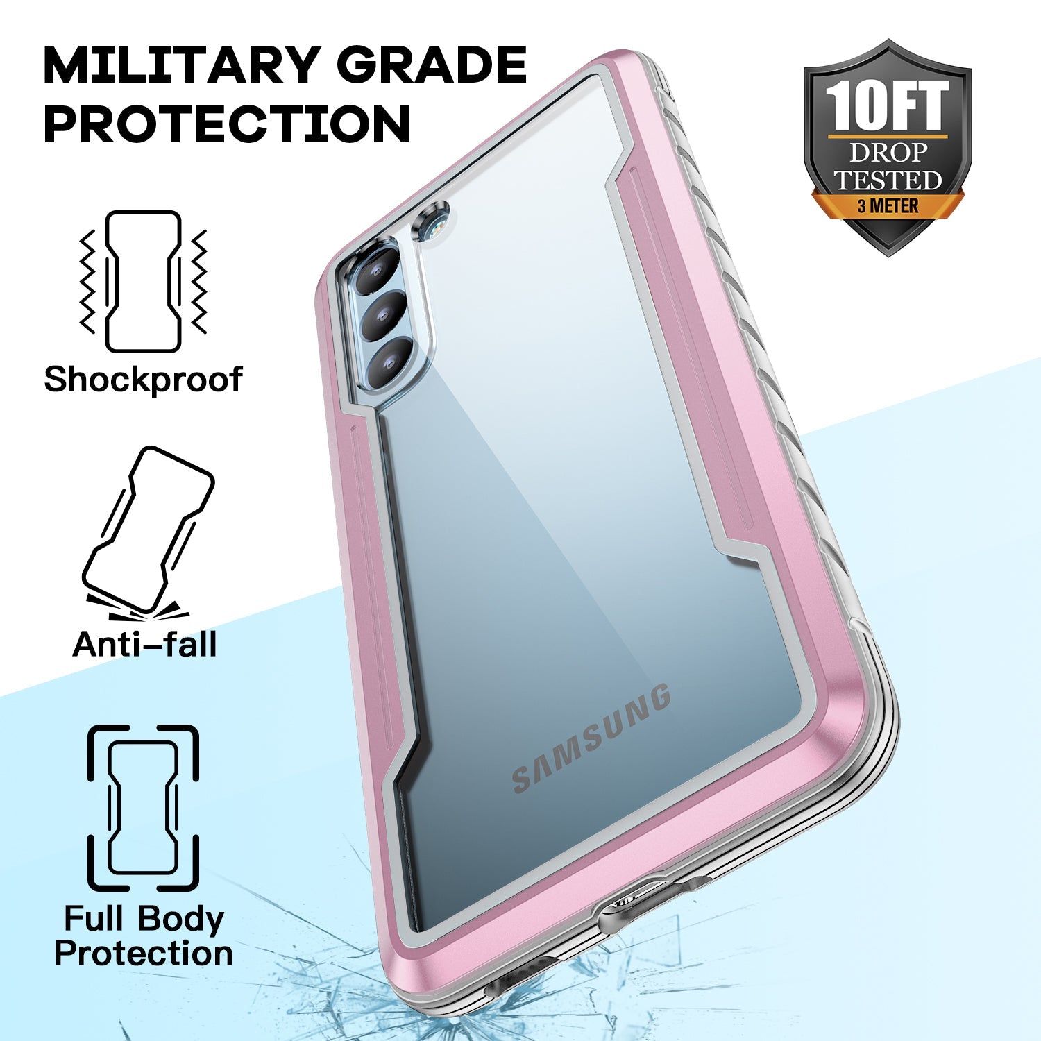 Samsung Galaxy S23 Plus Color bumper full body heavy protection design case