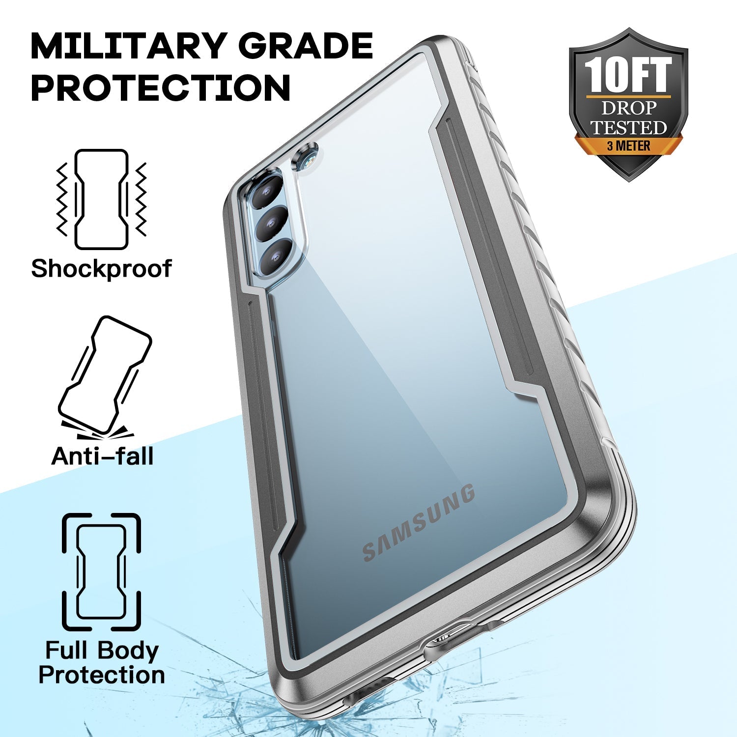 Samsung Galaxy S23 Plus Color bumper full body heavy protection design case