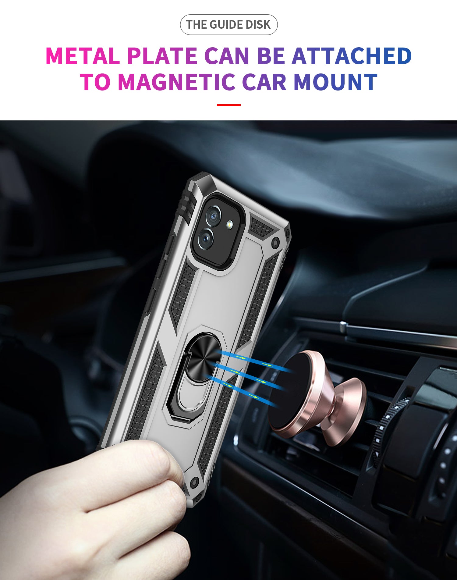 Samsung Galaxy A03 Ring Magnetic GPS car mount Phone Holder