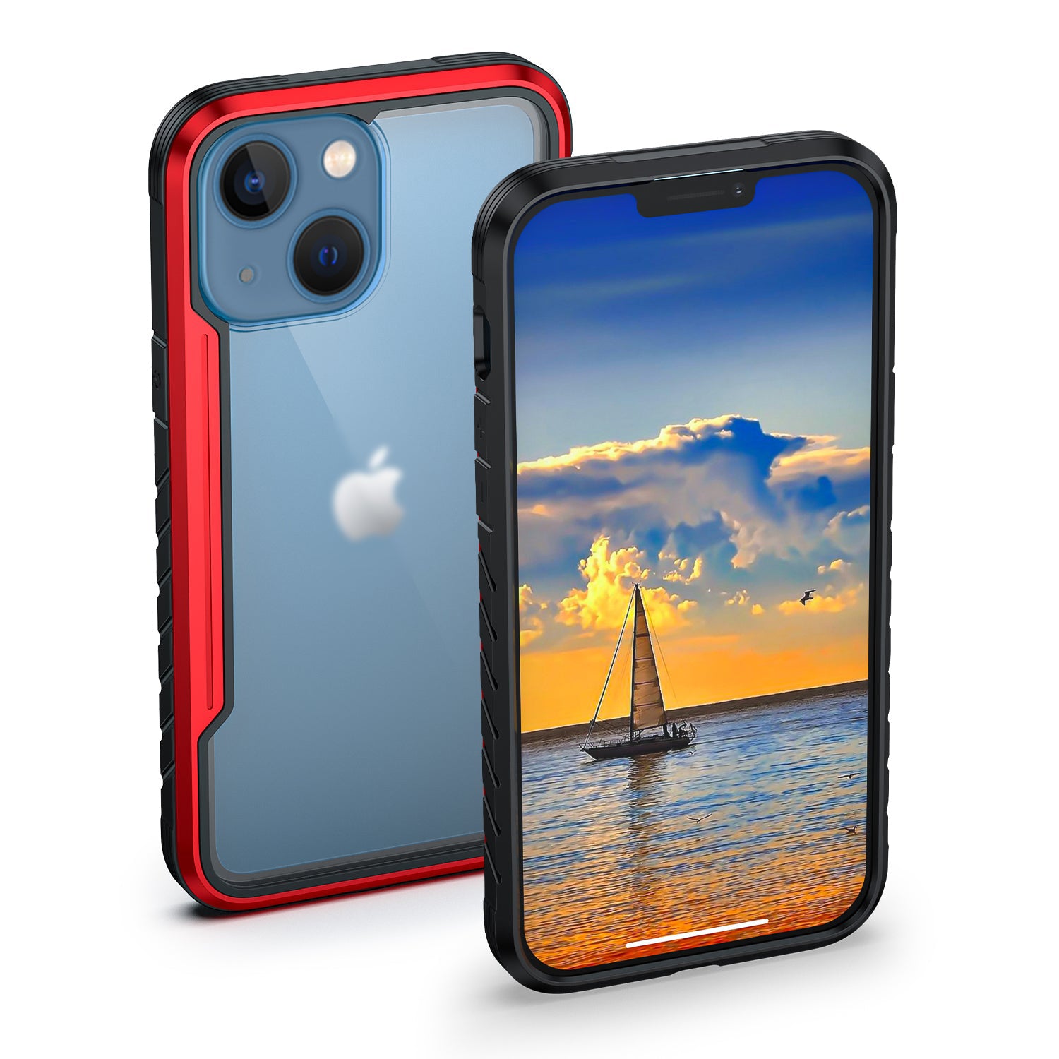 HLC Case for iPhone 13 Full Body Bumper Case with Clear Back Panel Protector