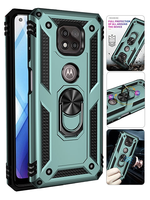 MOTO G Power (2021) Dual Colors Ring Magnetic GPS car mount Phone Holder Case